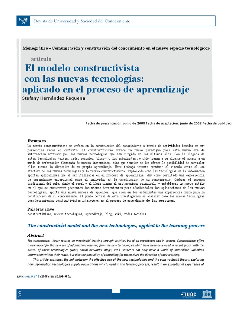 Modelo Constructivista | PDF | Constructivismo (filosofía de la ...