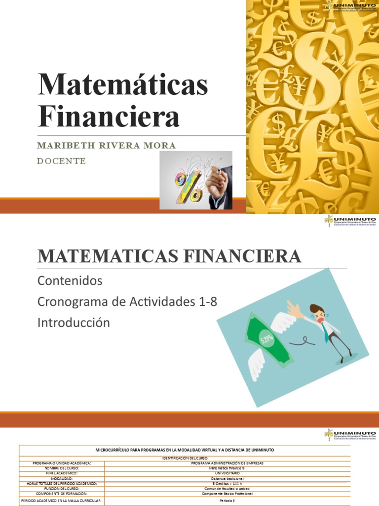 Curso de Matemáticas Financieras | PDF | Interés | Tasas de interés