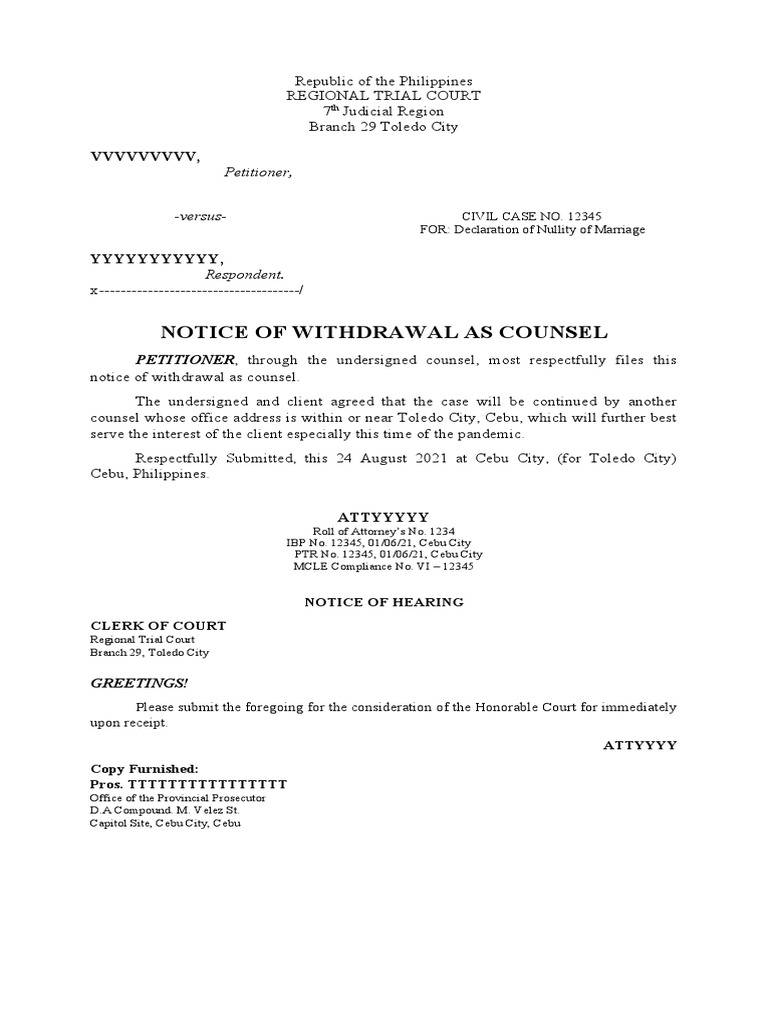 Motion To Withdraw As Counsel PDF