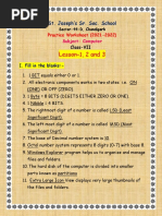 Class VII Lesson-1,2 and 3 Worksheet