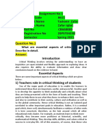 What Are Essential Aspects of Critical Thinking? Describe in Detail