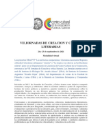 VII JORNADAS DE CREACION Y CRITICA LITERARIAS - Primera circular