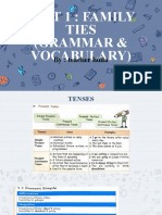 Unit 1: Family Ties (Grammar & Vocabulary) : By: Teacher Huda