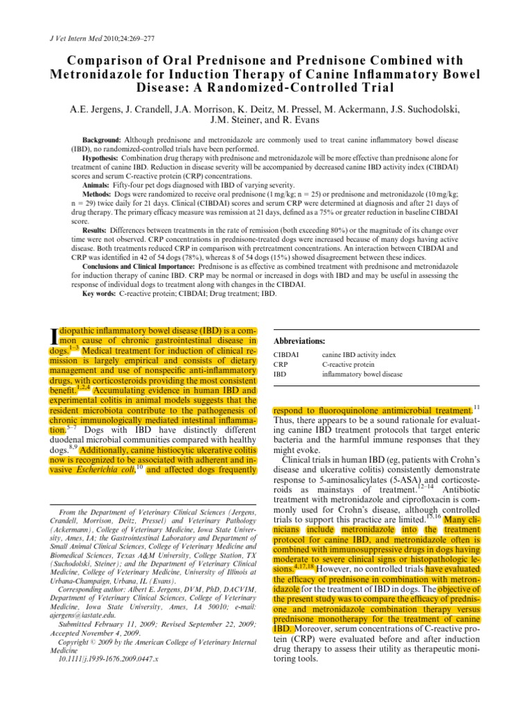 Jergens Et Al2010Journal of Veterinary Internal Medicine PDF