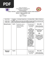 Department of Education: Carlos "Botong" V. Francisco Memorial National High School Weekly Home Learning Plan