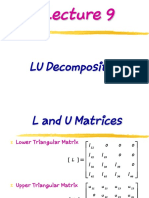 Lecture 9 LU Decomposition