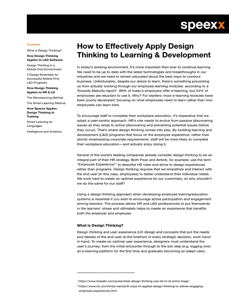 Design Thinking for L&D Success | PDF | Educational Technology | Learning