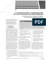 La Articulacion y Coordinacion de Las Politicas Multisectoriales