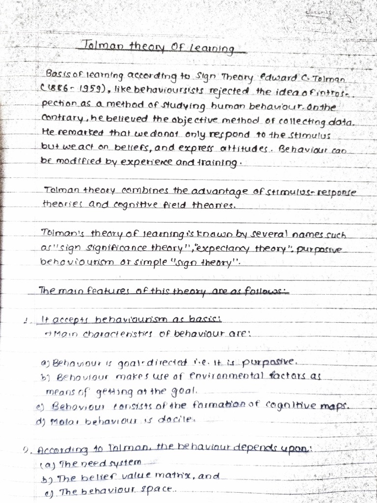 Tolman's Sign Learning Theory Explained | PDF | Psychological Concepts ...