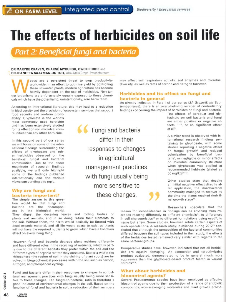 The Effects of Herbicides On Soil Life. Part 2 - Beneficial Fungi and ...