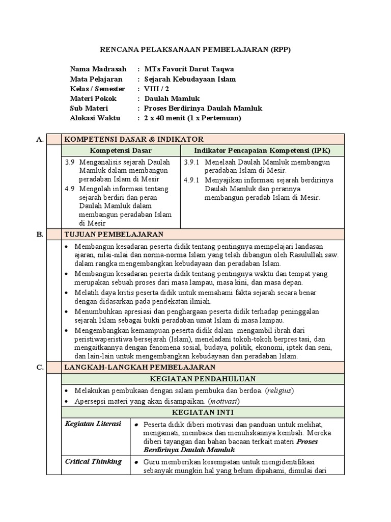 RPP Ski Bab 5 | PDF | Karier & Perkembangan | Seni