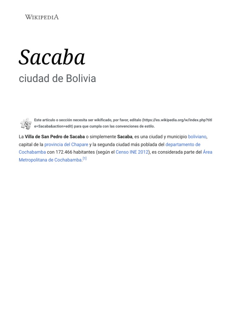 Historia y Clima de Sacaba, Bolivia | PDF