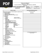 In-Patient'S Record (Chart) Checklist: Baguio General Hospital and Medical Center