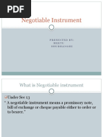 Negotiable Instrument: Presented By: Meetu Shubhanghi