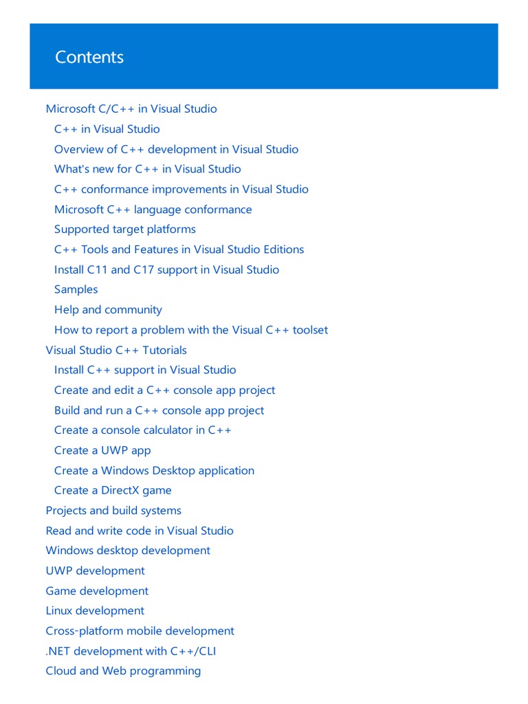 Visual Studio C++ Tutorial | PDF | Microsoft Visual Studio | C++