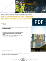 Unit 1: Environment, Health, and Safety - The Basis For Operational Sustainability
