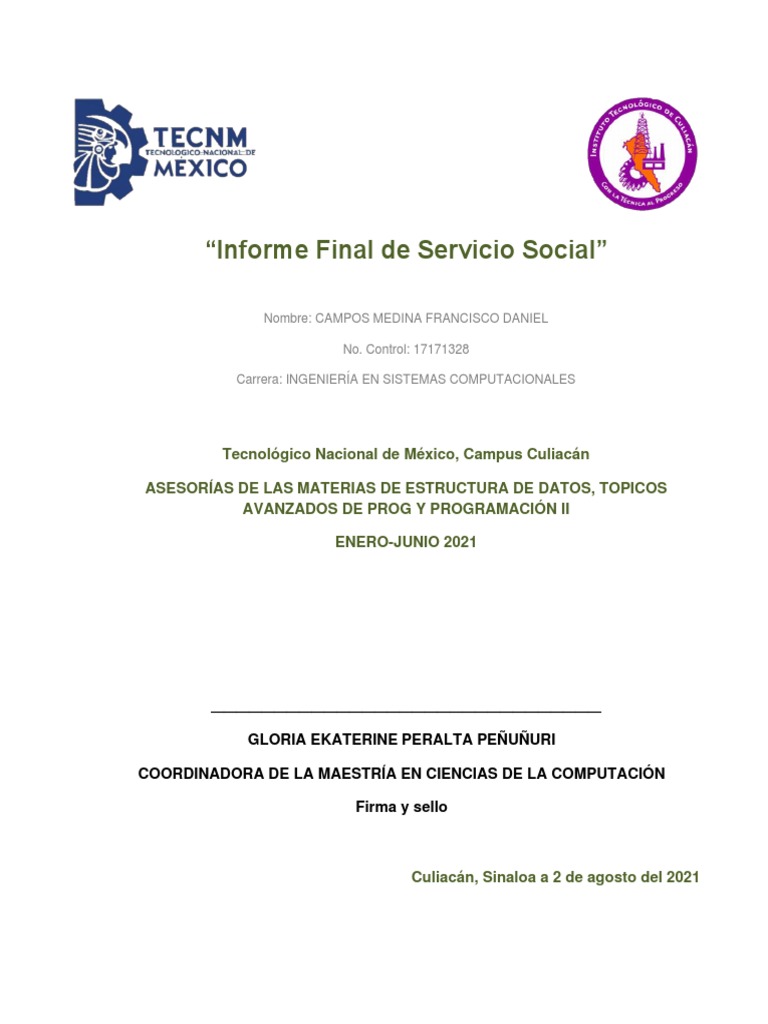 Informe Final de Servicio Social | PDF | Internet | Informática