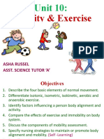 Exercise vs Immobility Effects
