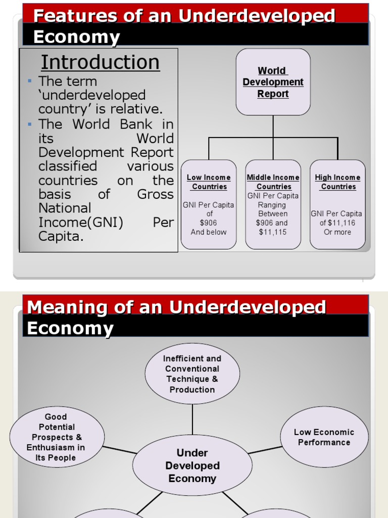 Features of An Underdeveloped Economy Ba Part 3 PDF Developing