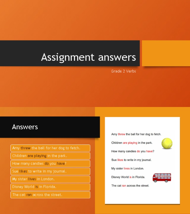 Grade 2 Verb Assignment Answers | PDF