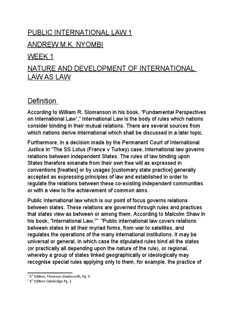 Nature and Development of International Law | PDF | International Law ...