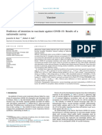 Predictors of Intention To Vaccinate Against COVID-19: Results of A Nationwide Survey