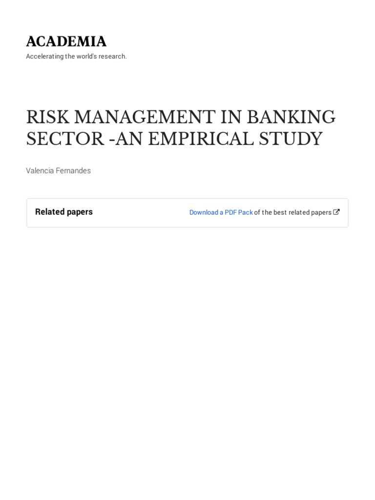 Risk Management in Banking Sector Study | PDF | Risk | Financial Risk