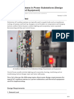 AC Auxiliary Systems in Power Substations Design Requirements and Equipment