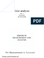 Error Analysis: Unit - 1 Presented by Mrs.M.P.Sasirekha