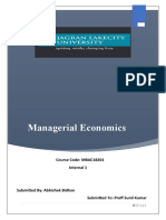 Managerial Economics: Course Code: MBAC18201 Internal 1
