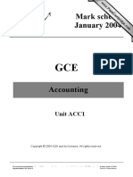 Mark Scheme January 2004: Accounting
