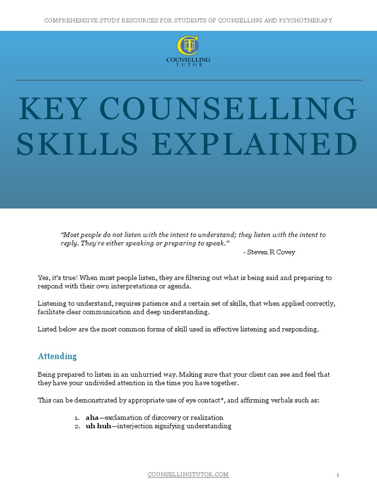 Counselling Skills | PDF | Psychotherapy | Empathy