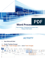 Word Processor: Track Changes, Protecting Documents, Mail Merge & Mail Labels