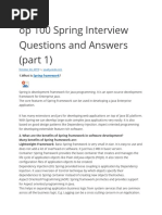 Op 100 Spring Interview Questions and Answers (Part 1)