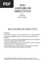 8086 Assembler Directives: Unit 1 Presented by Mrs.M.P.Sasirekha