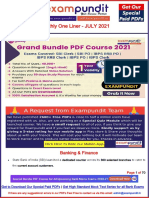 Monthly One Liner Current Affairs PDF July