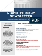Nufyp Student Newsletter: Timetable and Deadlines