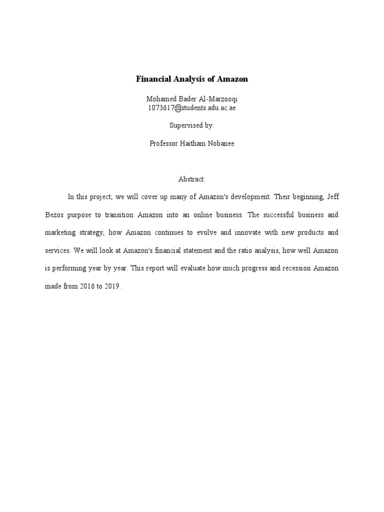 Amazon Financial Performance Analysis | PDF | E Commerce | Online Shopping
