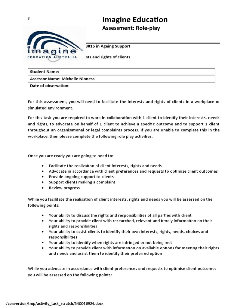 CHCADV001 Client Rights Advocacy Guide | PDF | Disability | Privacy