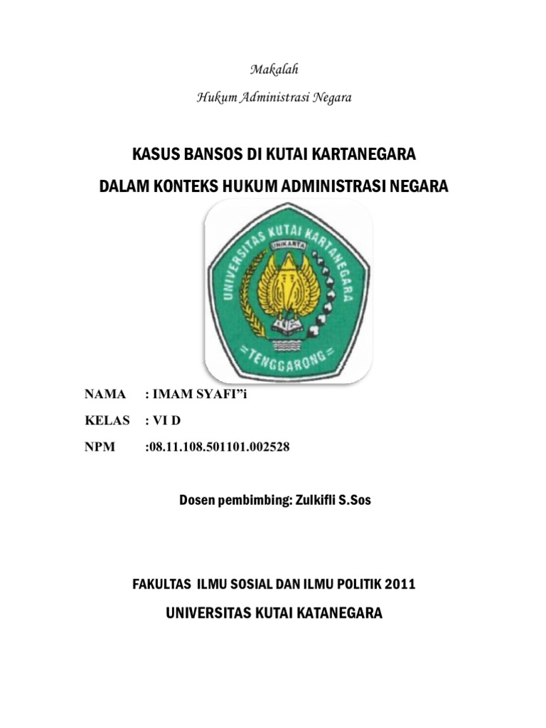 MAKALAH HUKUM ADMINISTRASI NEGARA