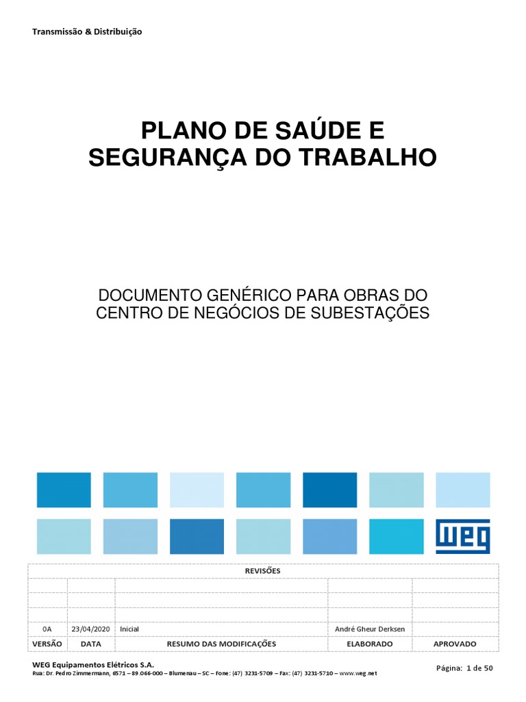 ANEXO II - Plano de Saúde e Segurança Do Trabalho - Genérico para Obras Do CNS