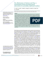 Effectiveness of Nurture and Play A Mentalisationbased Parenting Group Intervention For Prenatally Depressed Mothers