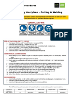 Safe Operating Procedures 15 Oxy Acetylene Sets Cutting and Welding