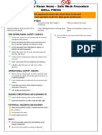 (Your Business Name Here) - Safe Work Procedure Drill Press