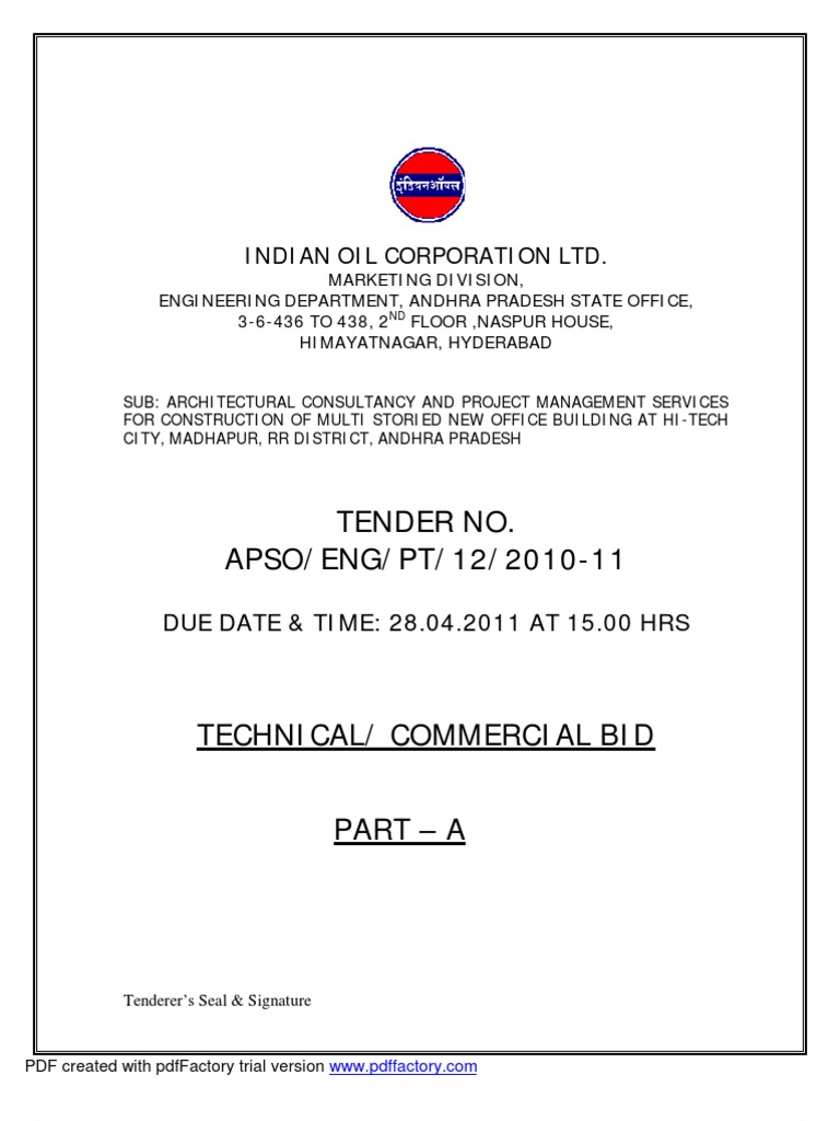 Architectural Consultancy Tender for Office Building | PDF | Project ...