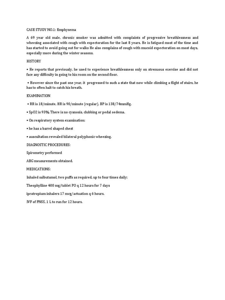Case Scenario Emphysema PDF