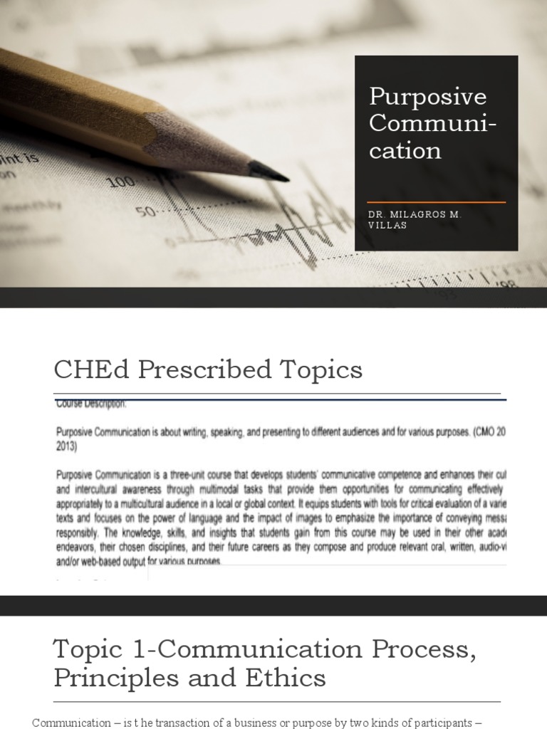 Purposive Communication PPT 2021 | PDF | Communication | Nonverbal ...