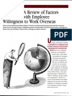 Who'll Go? A Review of Factors Associated With Employee Willingness To Work Overseas