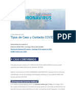 Tipos de Casos y Contactos Covid-19