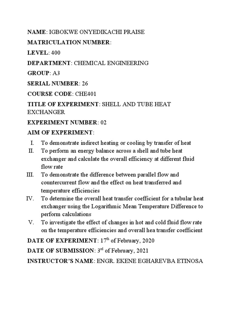 Shell and Tube Heat Exchanger PDF Heat Exchanger Heat Transfer